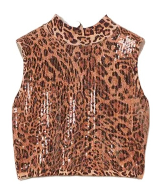 Twinset Leopard-print Sequin-embellished Top In Animal Print
