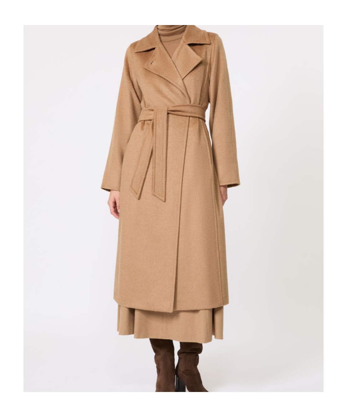 Max Mara Cashmere And Wool Lace Coat In Brown