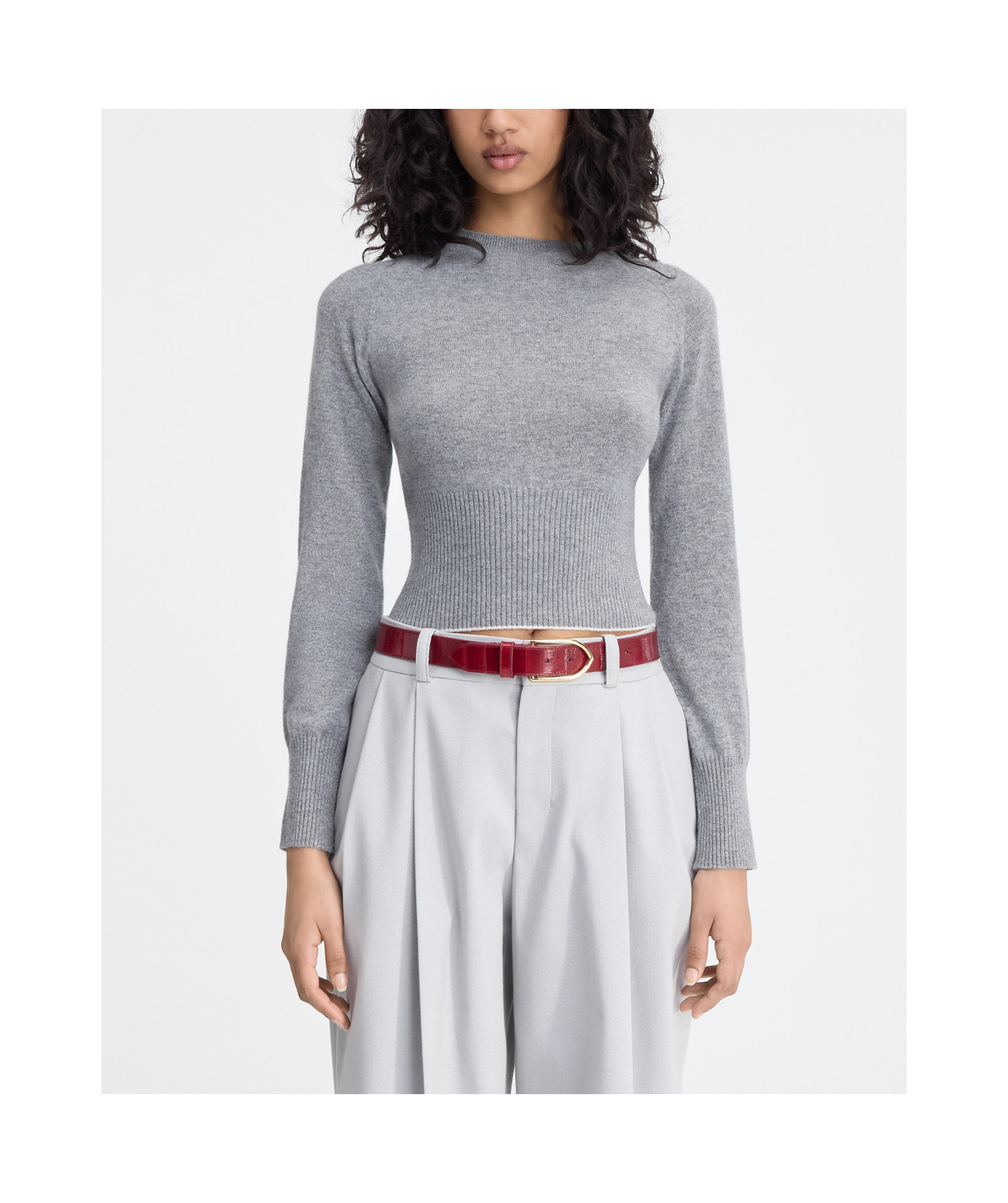 Jacquemus La Maille Soglia Ribbed Jumper In Gray