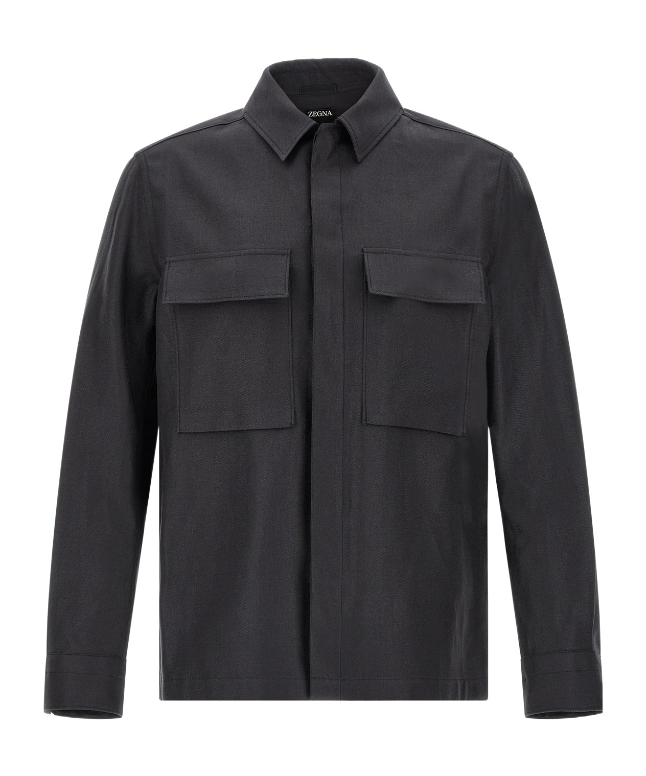 Shop Zegna Shirt Jacket In Black