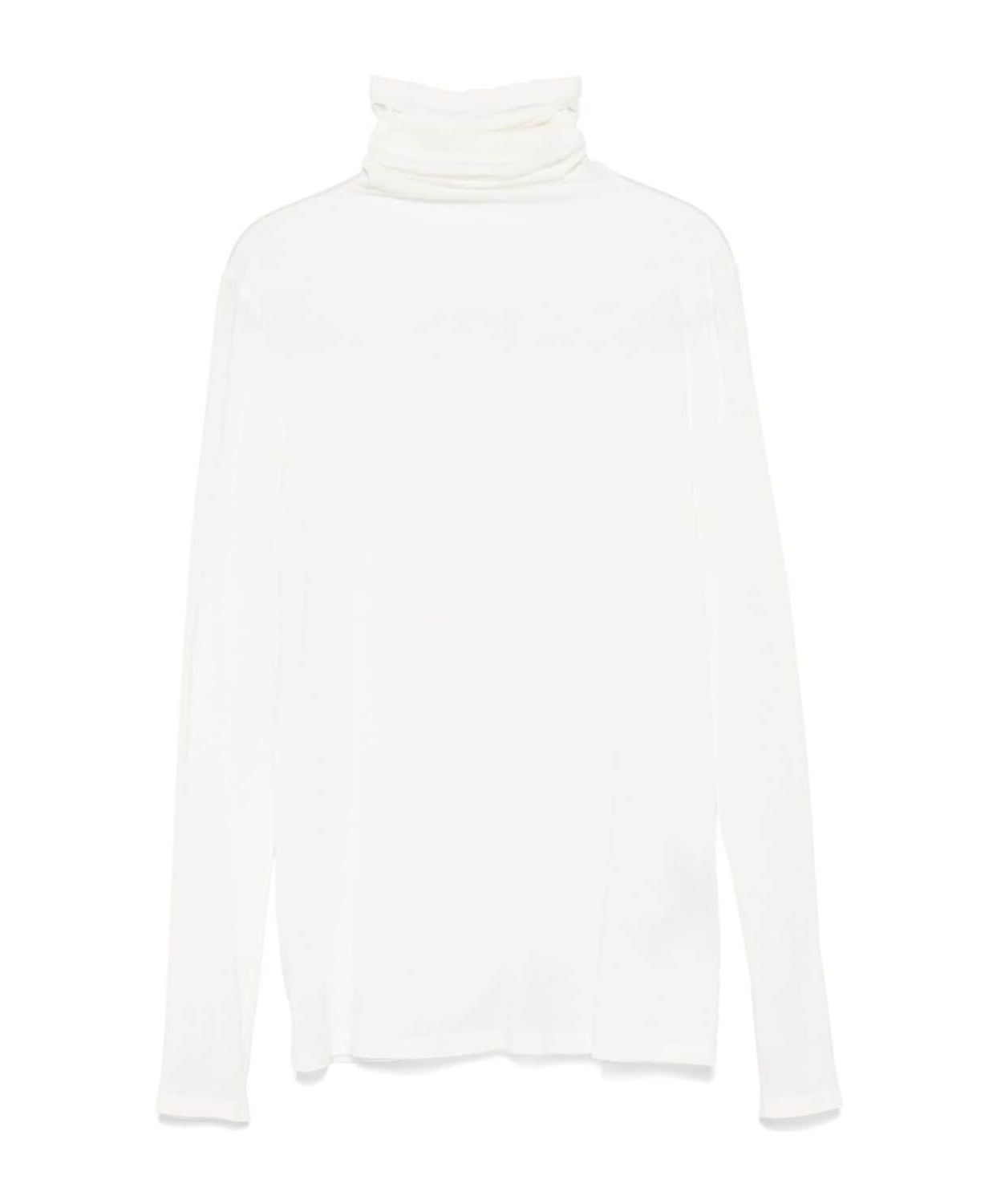 Antonelli High-necked Long-sleeve Knitted Sweater In White