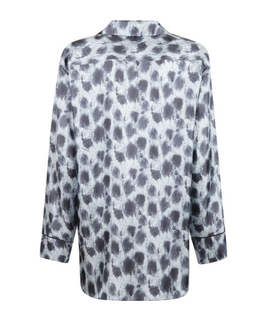 Marni Grey Silk Shirt With Crayon Leopard Print In Gray