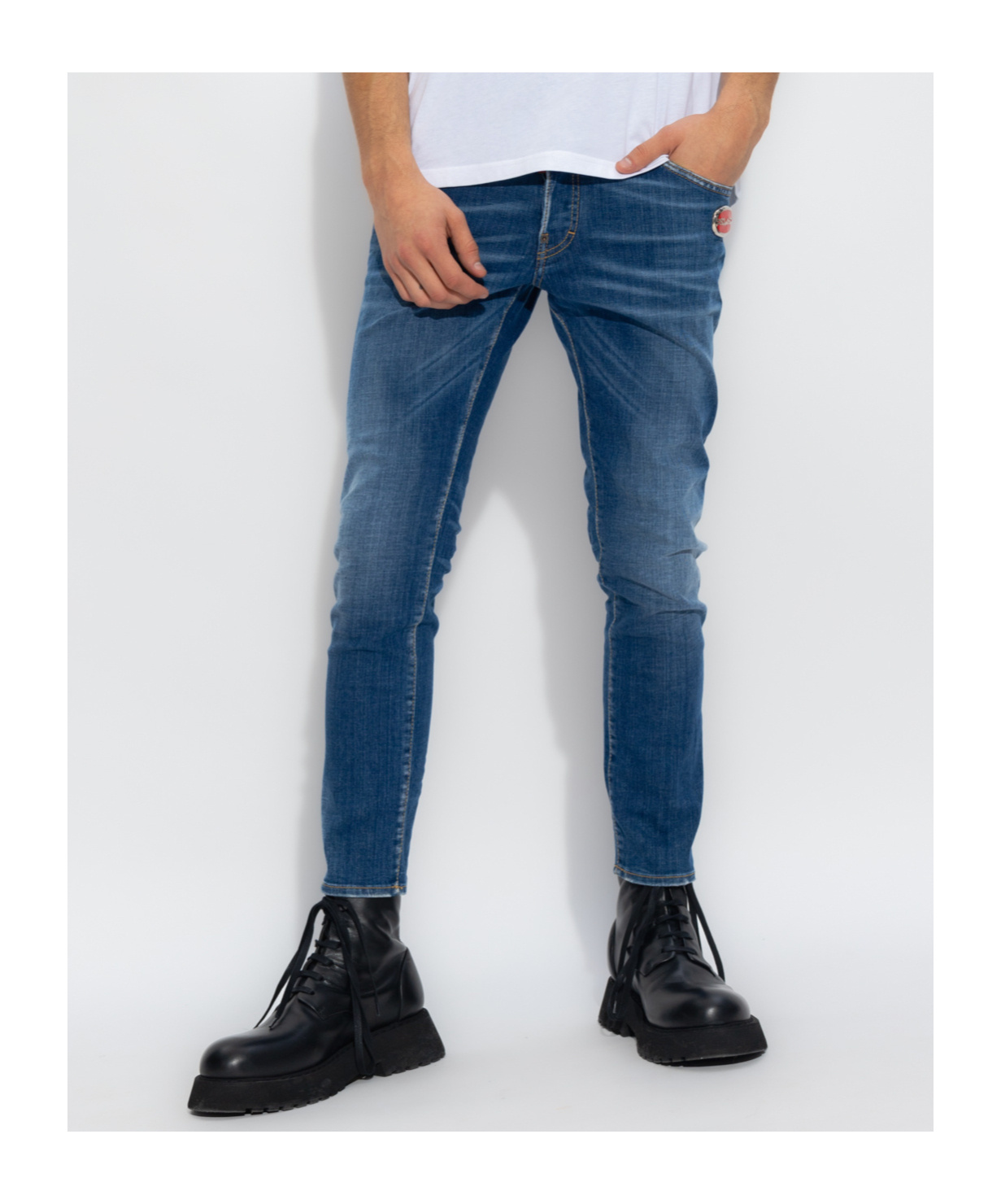 Dsquared2 Distressed Skinny Jeans In Blue