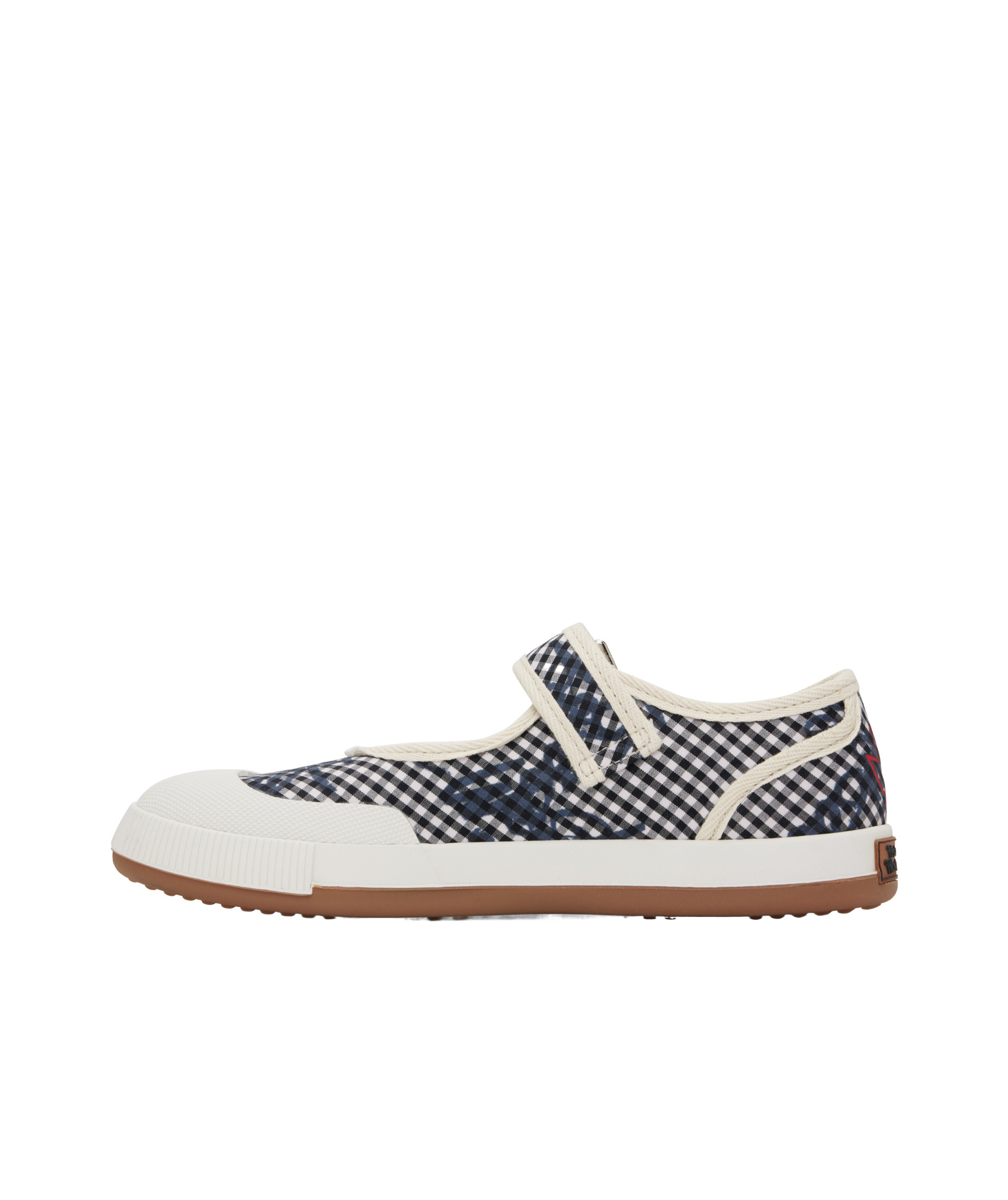 Vivienne Westwood Black & White Animal Gym Bar Ballerina Flats In Gingham/vw Bla