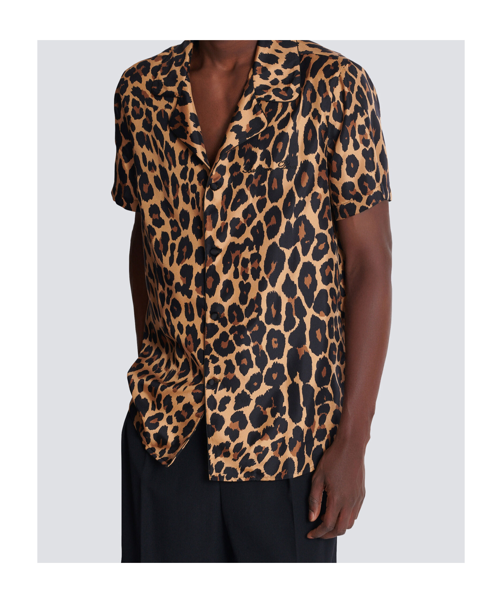 Balmain Animal Print Chest Pocket Shirt In Animal Print
