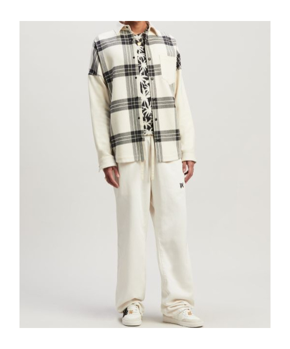 Palm Angels Clour-block Panelled Design Jacket In White