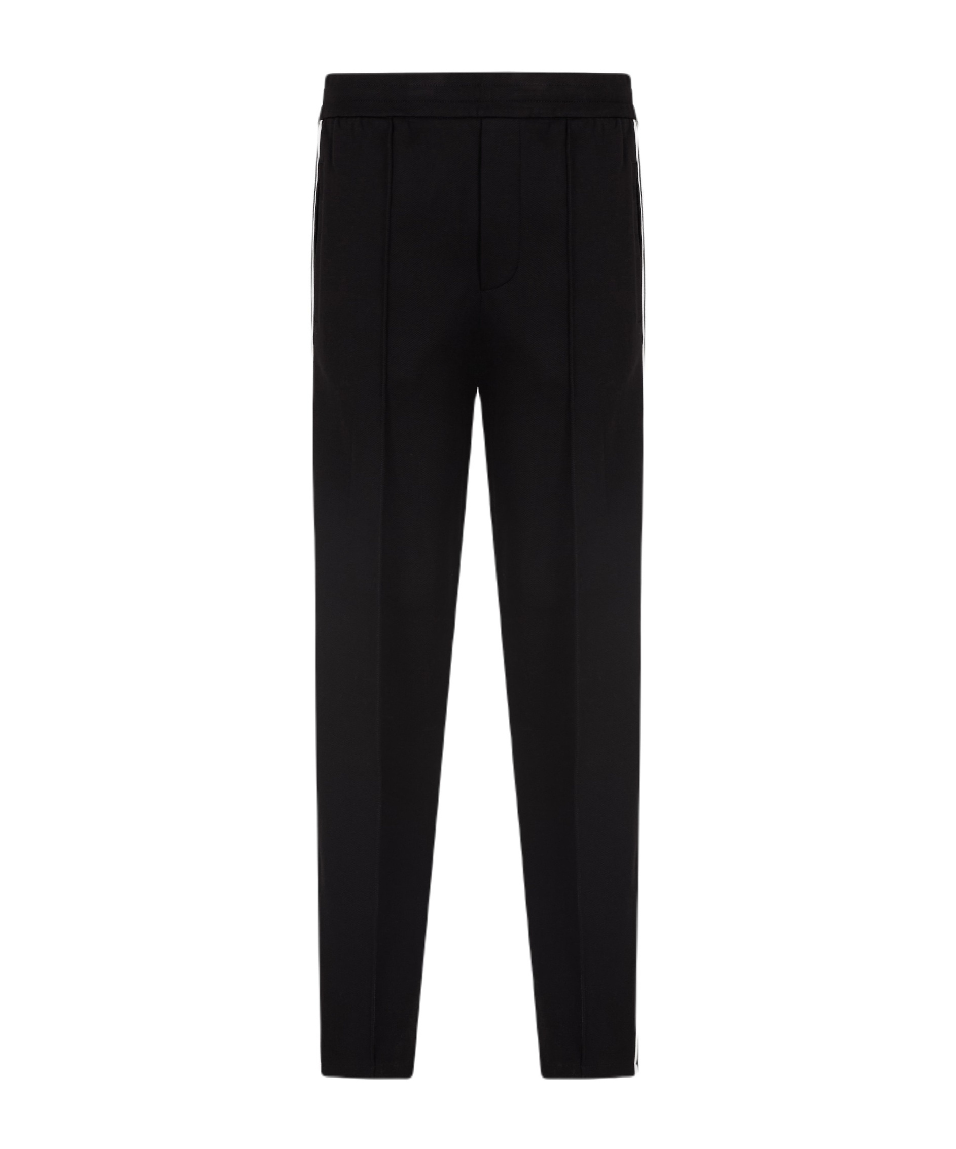 Emporio Armani Jersey Trousers With Logo Bands In Black