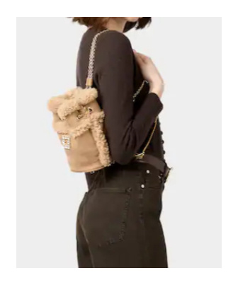 Roger Vivier Tres Vivier Backpack In Suede And Shearling In Brown