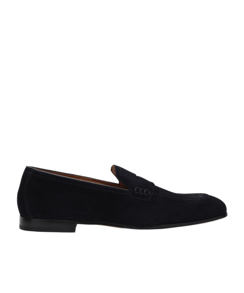 Doucal's Round Head Business Casual Shoes In Black
