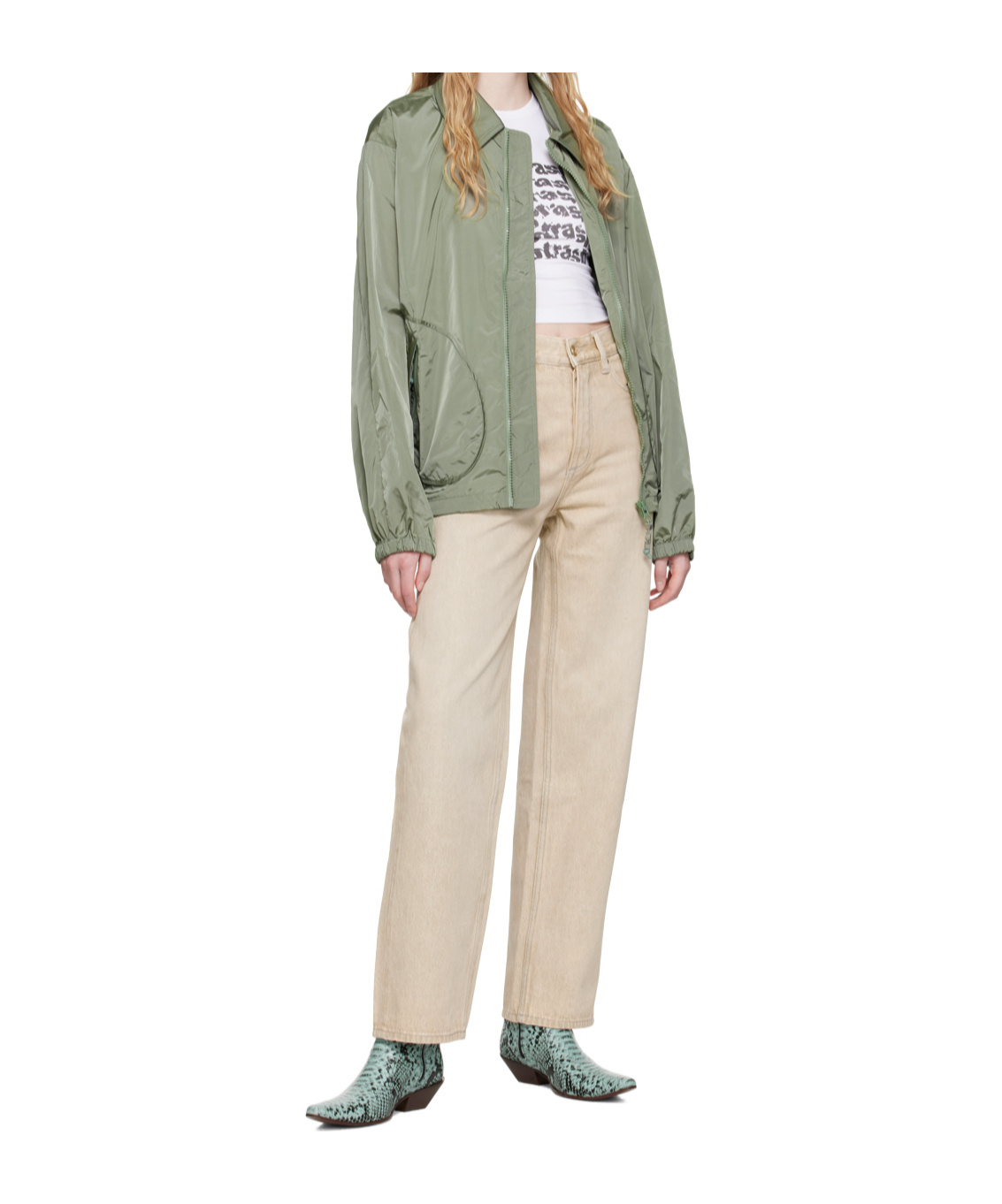 Eytys Zippered Long Sleeve Casual Jacket In Green