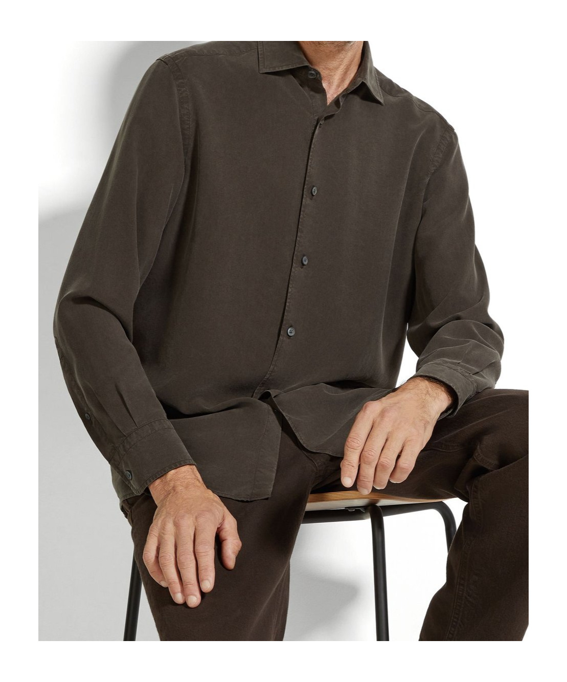 Shop Zegna Buttoned Long-sleeved Shirt