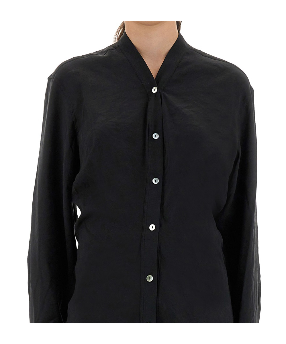 Studio Nicholson Long Sleeve Midi Length Dress In Black