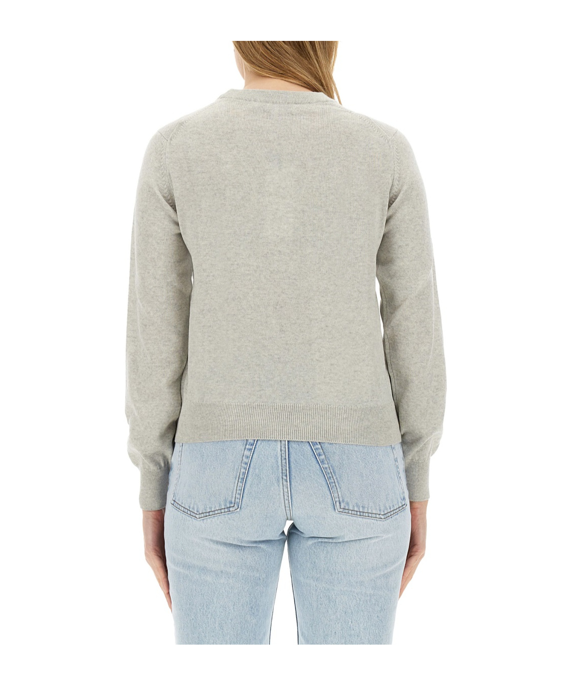 MAISON KITSUNÉ LOGO-EMBROIDERED MERINO JUMPER