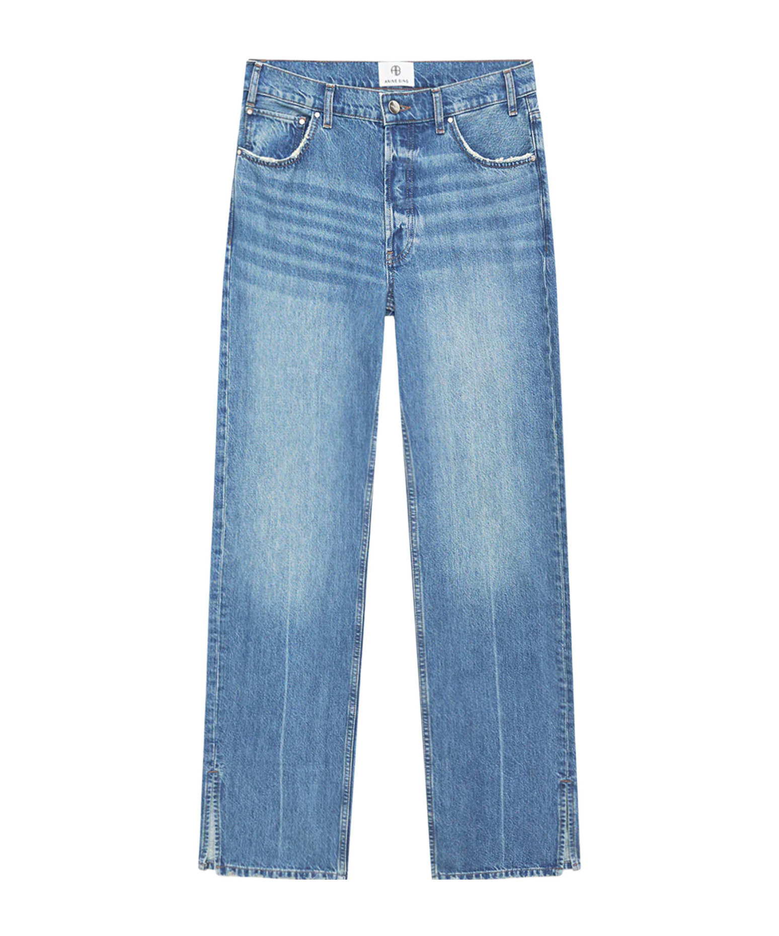 Anine Bing Belt Ring Denim Trousers In Blue