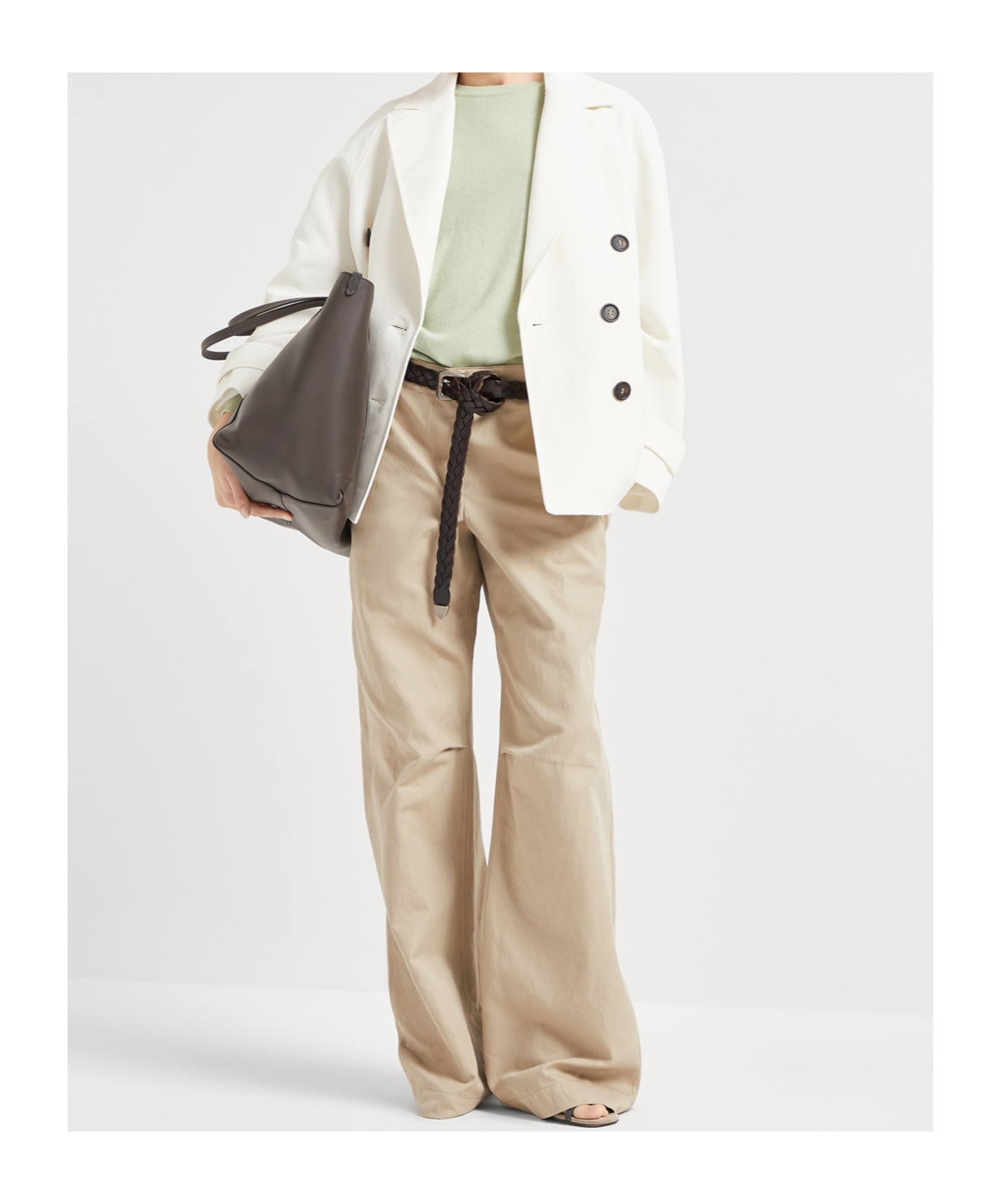 Brunello Cucinelli Cashmere Monili-detail Sweater In Mint Green