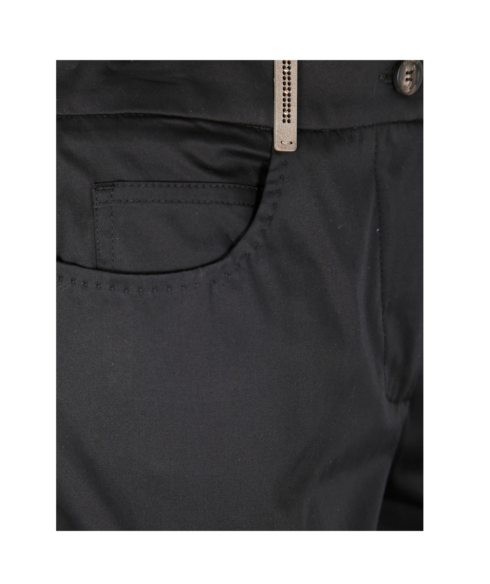 Peserico Light Cotton Satin Stretch Trousers In Black