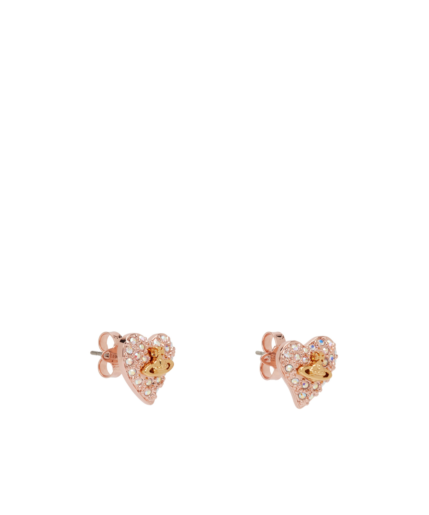 Vivienne Westwood Heart-shaped Earrings With Logo In Yellow