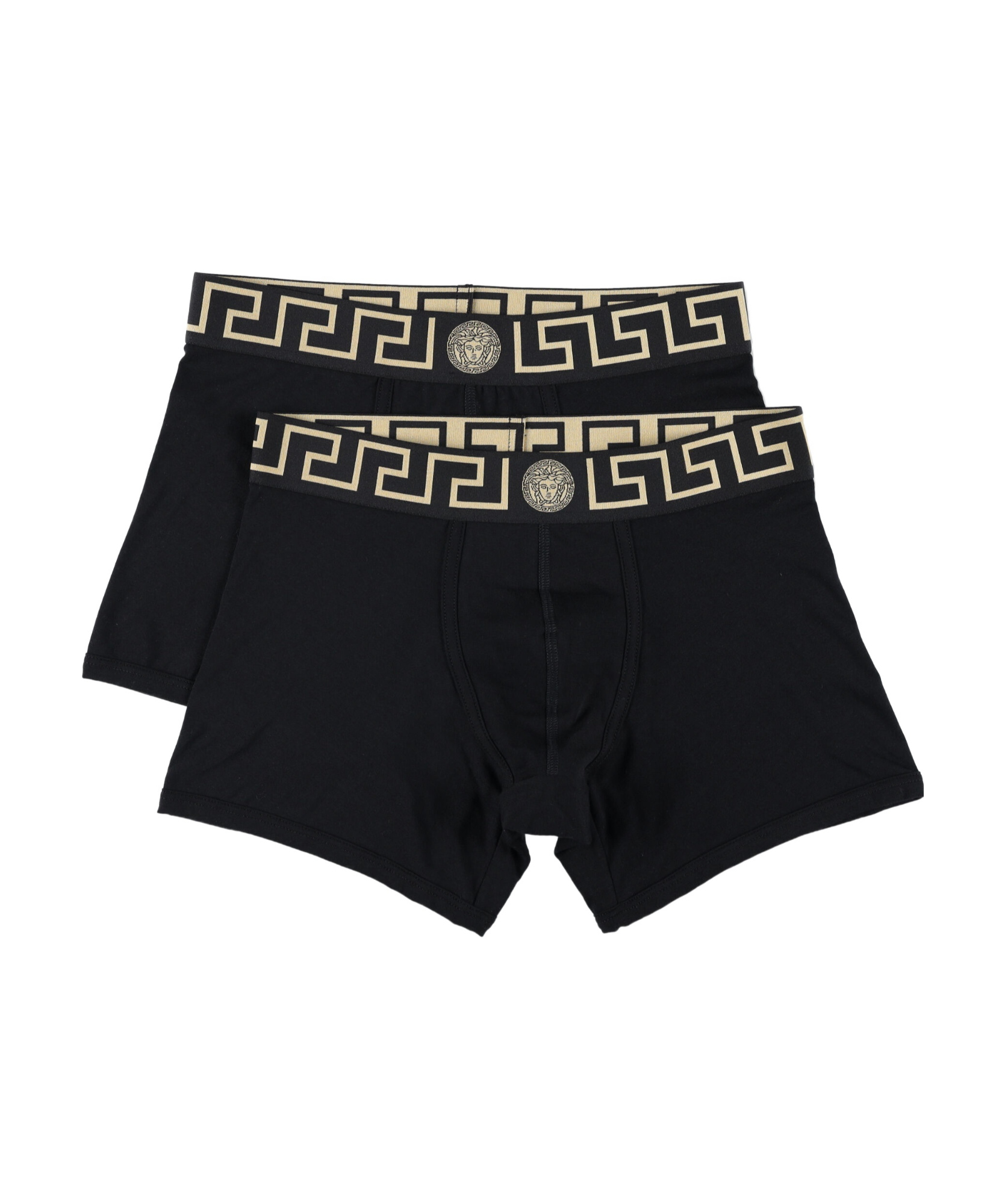Versace Two-pack Logo-waistband Boxers In Black