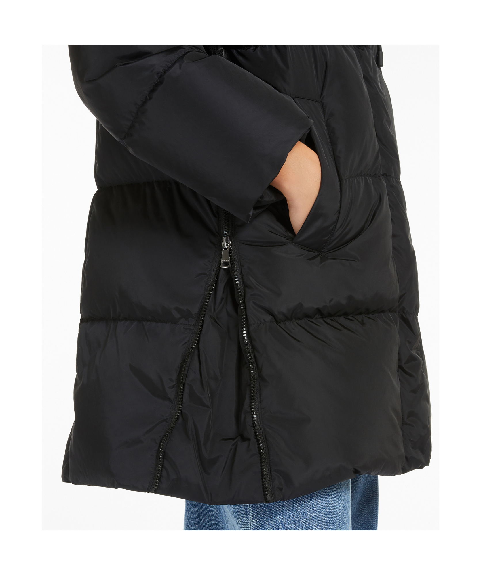 Weekend Max Mara Long-sleeved Parka Coat In Black