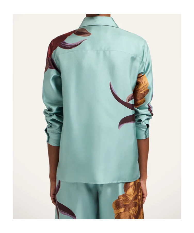 La Doublej Boy Printed Silk-twill Shirt In Multi