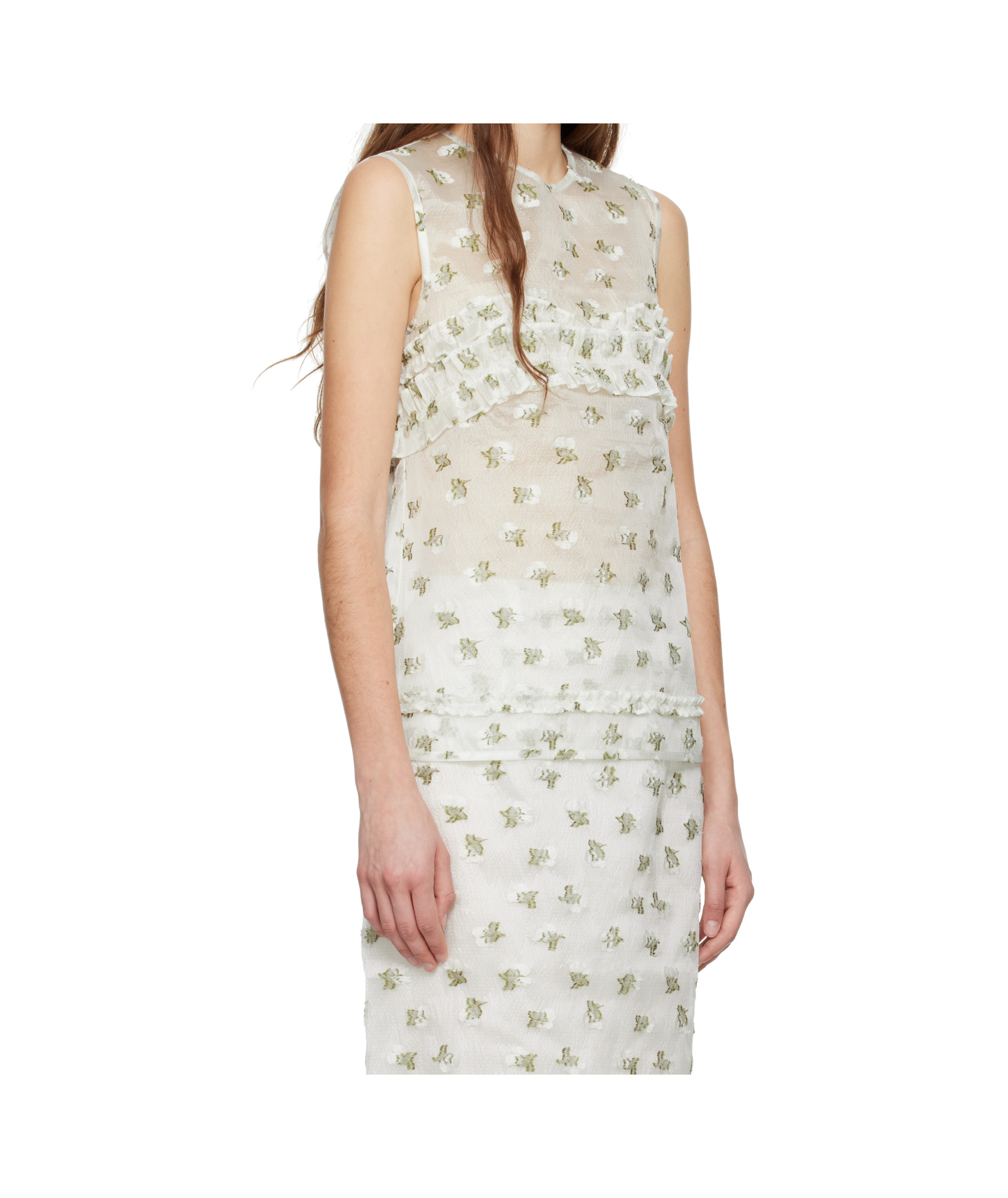 Cecilie Bahnsen Oksana Top In White