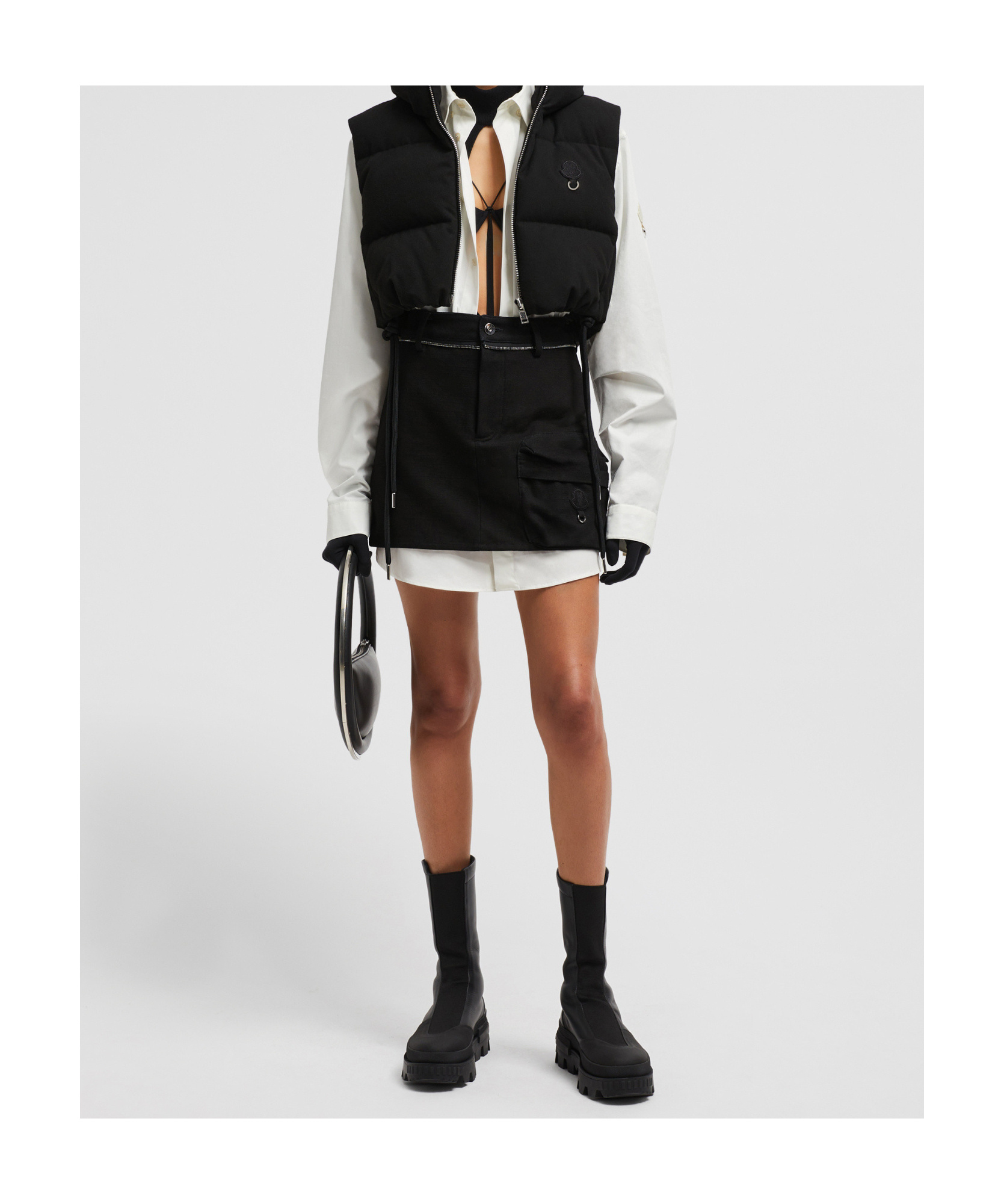 Moncler X Willow Smith Alexi Hooded Down Vest Black In Black