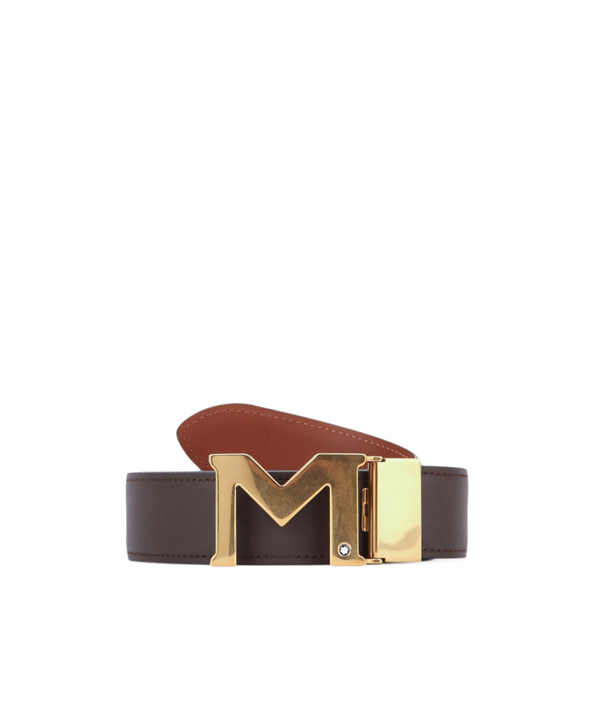 Montblanc Vintage Pin Buckle Leather Belt Adjustable Length In Brown