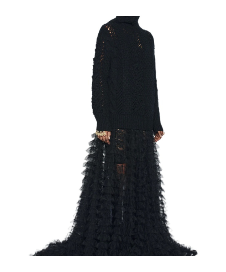 Dior Stand-neck Knitted Sweater In Black