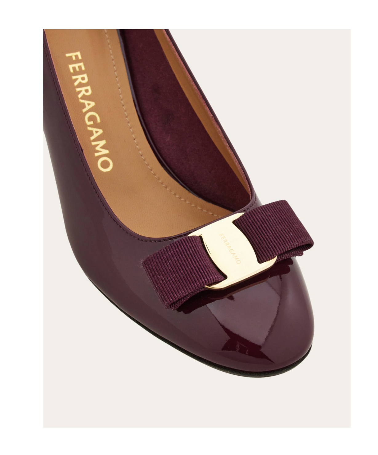 Ferragamo Vara Bow Block Heel Pump In Purple