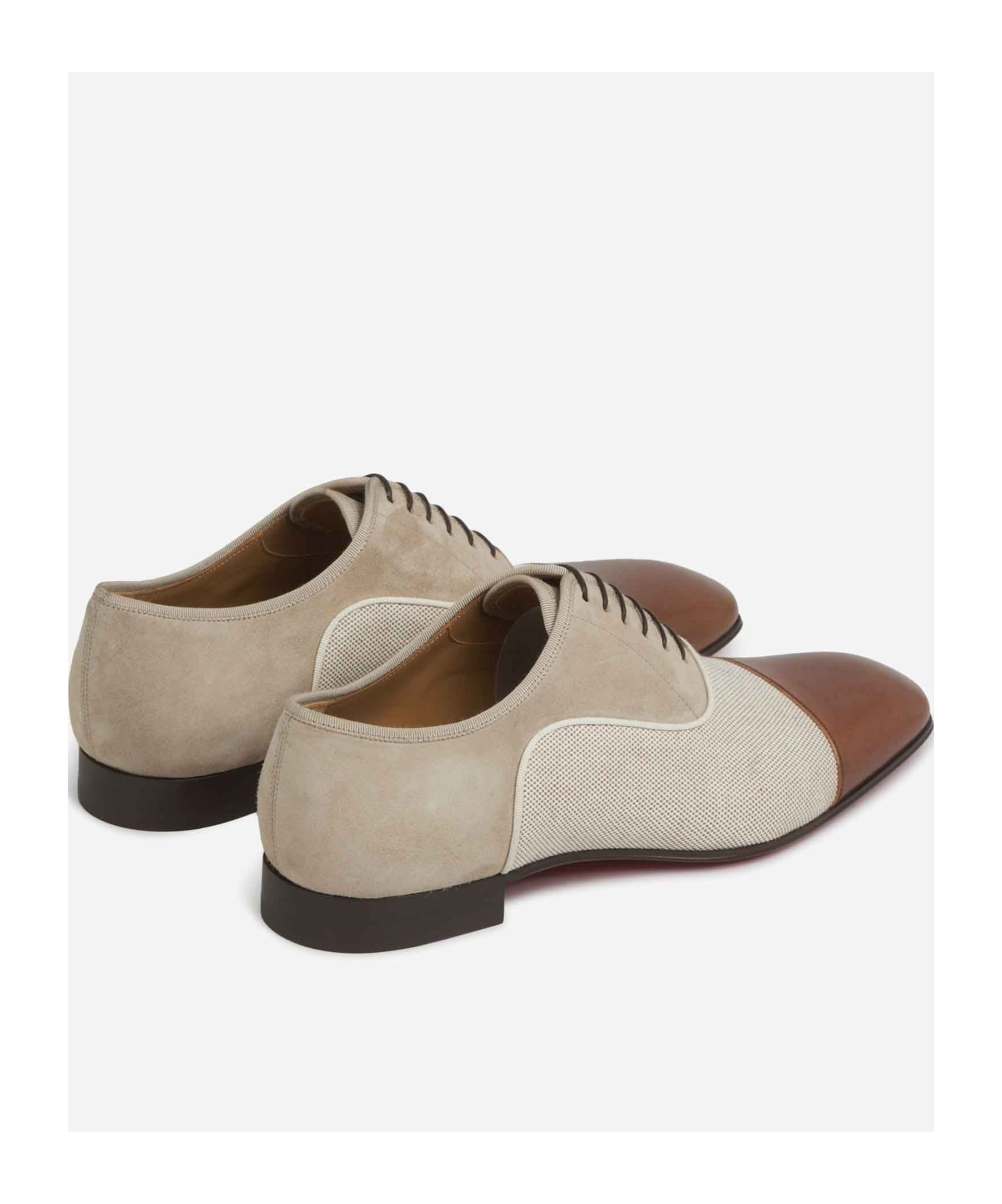 Christian Louboutin Lace-up Loafers In Nude