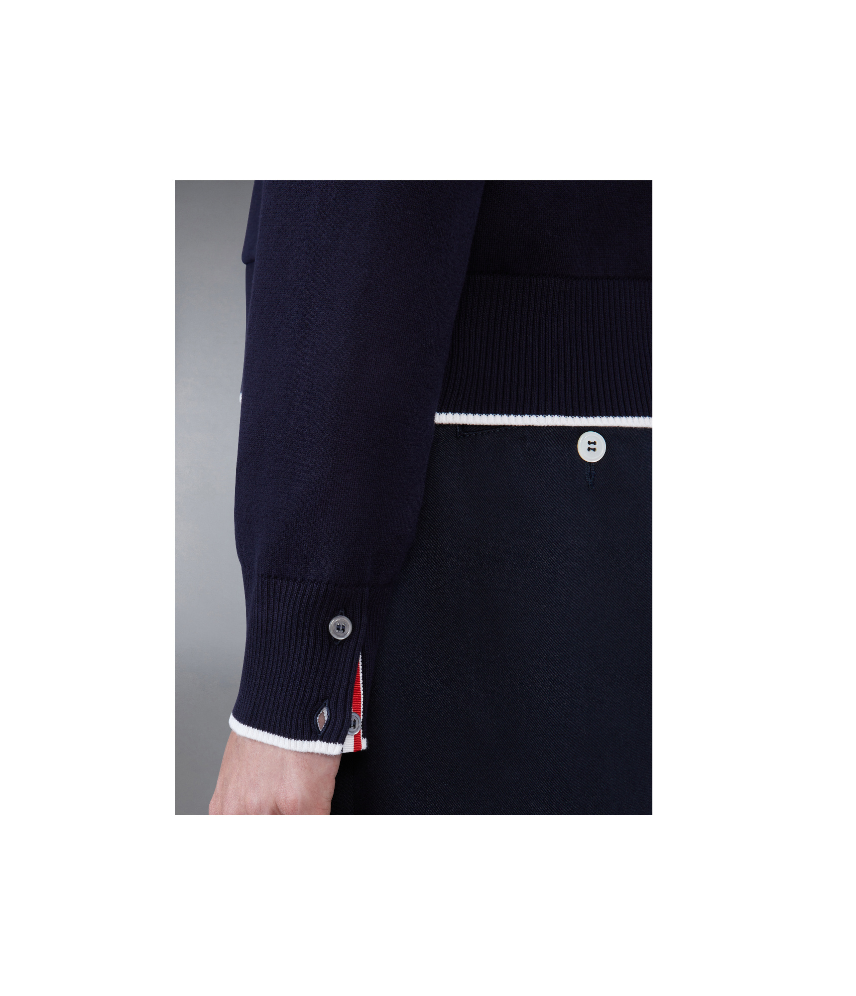 Thom Browne Fish Icon-intarsia Zip Hoodie In Black
