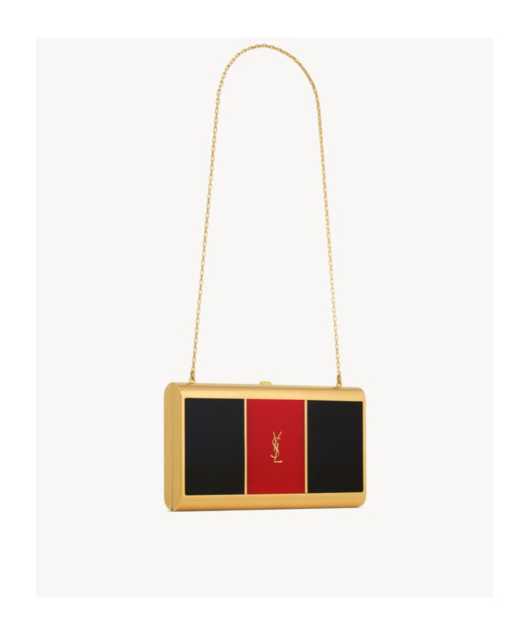 Saint Laurent Logo Shoulder Bag In Black