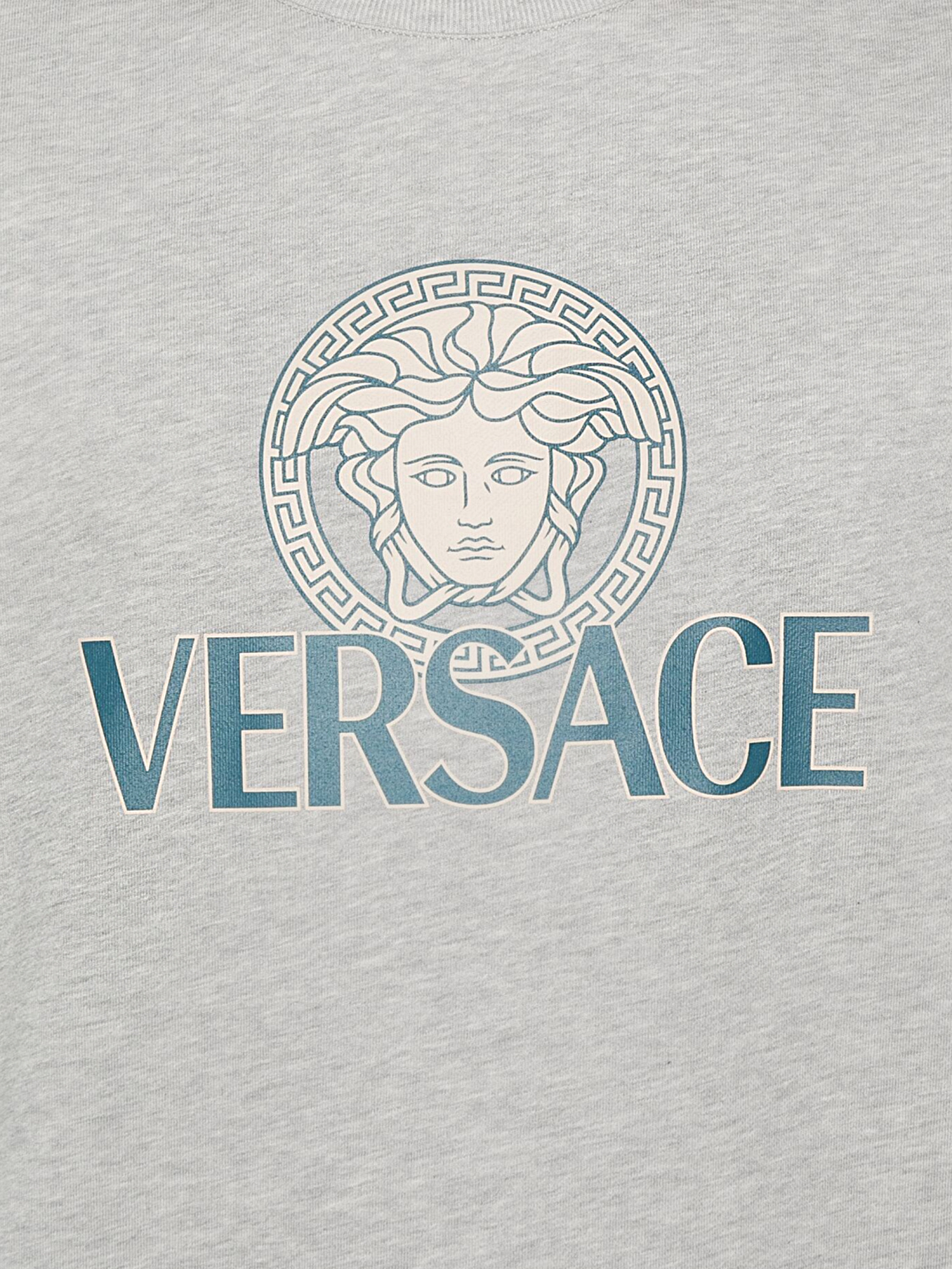 Versace Medusa Head-print Cotton Sweatshirt In Gray