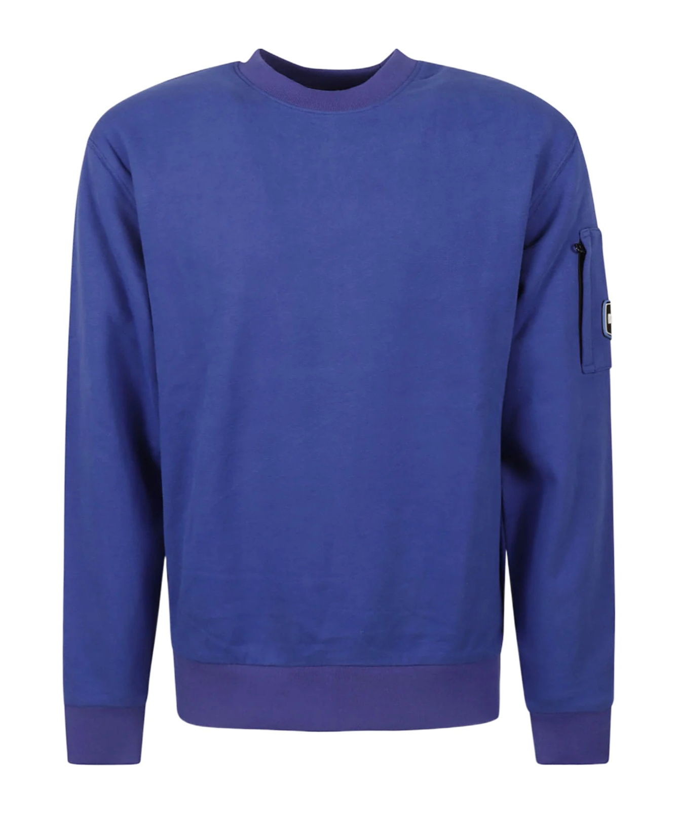 Duvetica Logo-patch Crewneck Sweatshirt In Blue