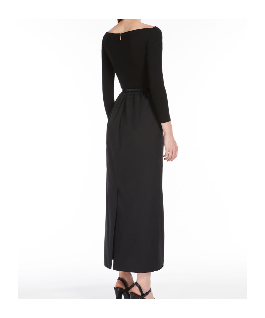 ワンピース Max Mara Kaiser Long Dress Black Kaiser belted stretch-jersey and cotton-poplin midi