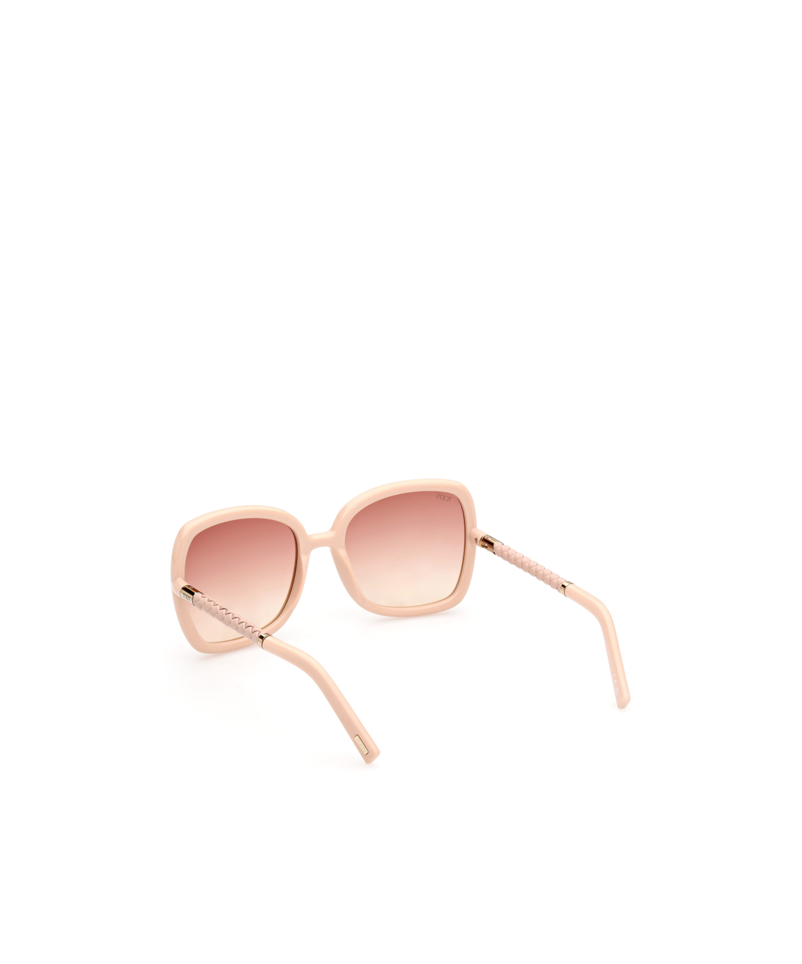 Shop Tod's Geometric Frame Sunglasses In Nude