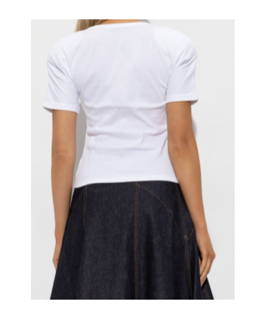 Jacquemus Scoop-neck Cotton T-shirt In White