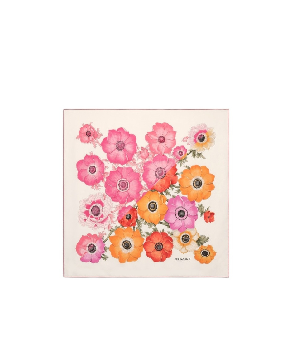 Ferragamo Anemone Scarf Accessories In White