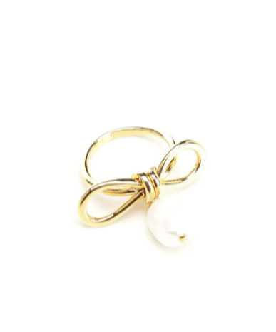 Marni Knot Detailed Embellished Ring In Gold