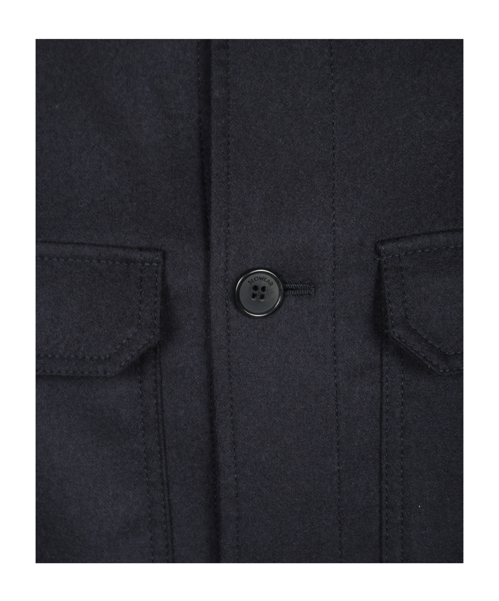 Incotex Dark Blue Wool Flannel Overshirt In Blue