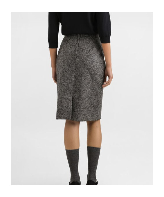 Dolce & Gabbana Herringbone Midi Pencil Skirt In Brown