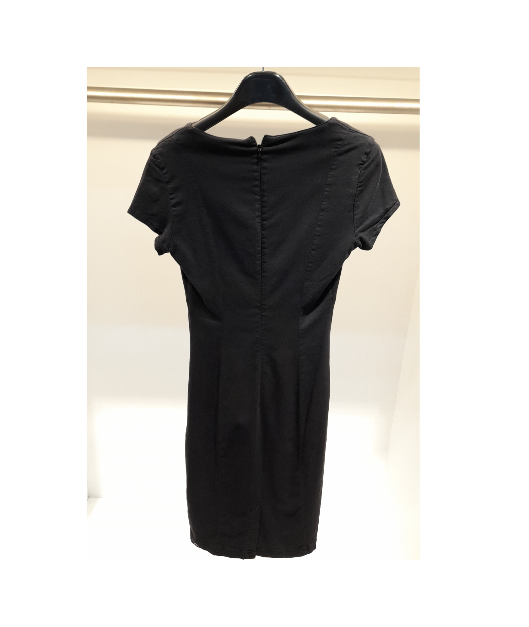 Armani Jeans Short-sleeved Zipper Dress In Black