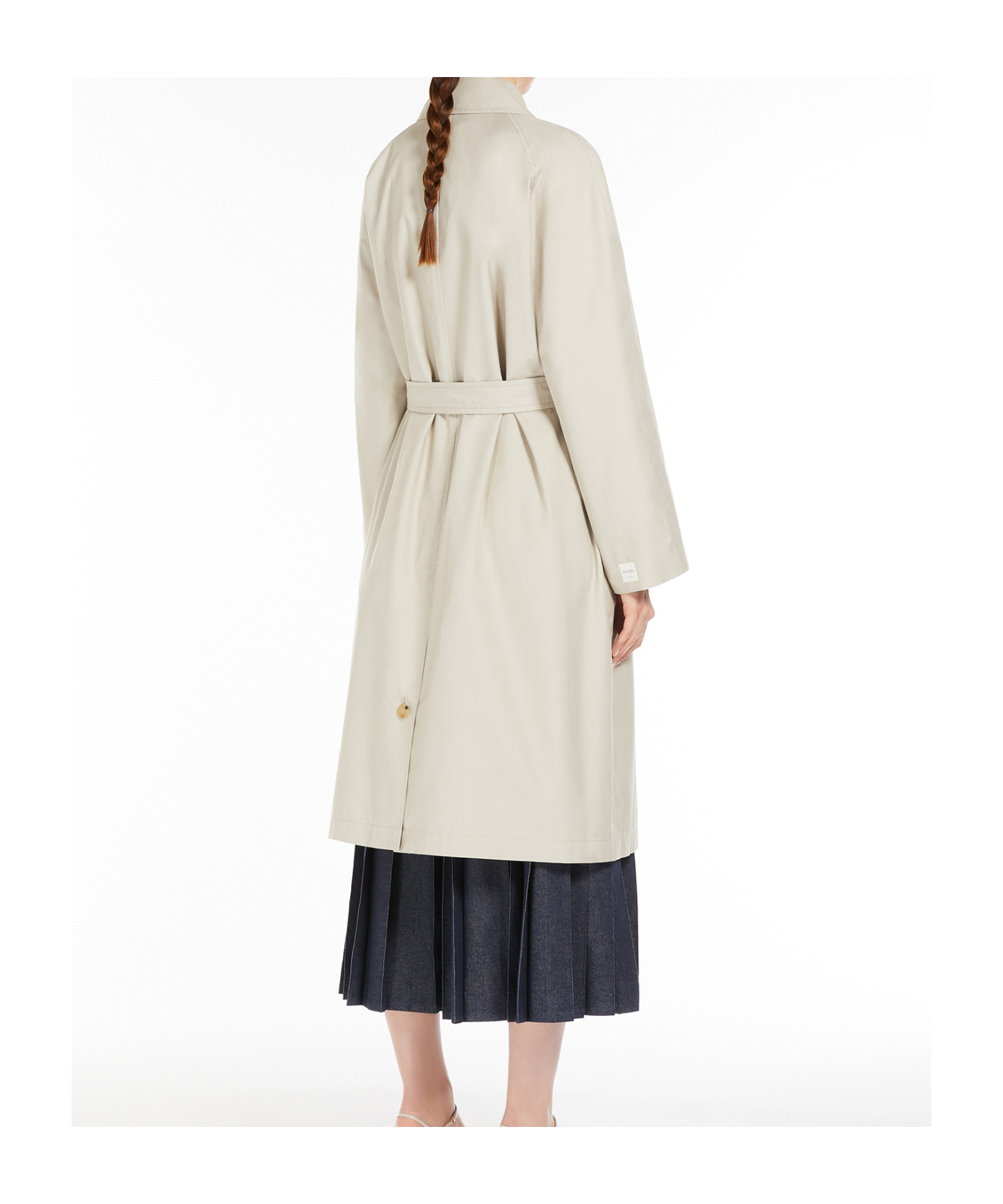 Max Mara Lapel Long-sleeved Coat In White