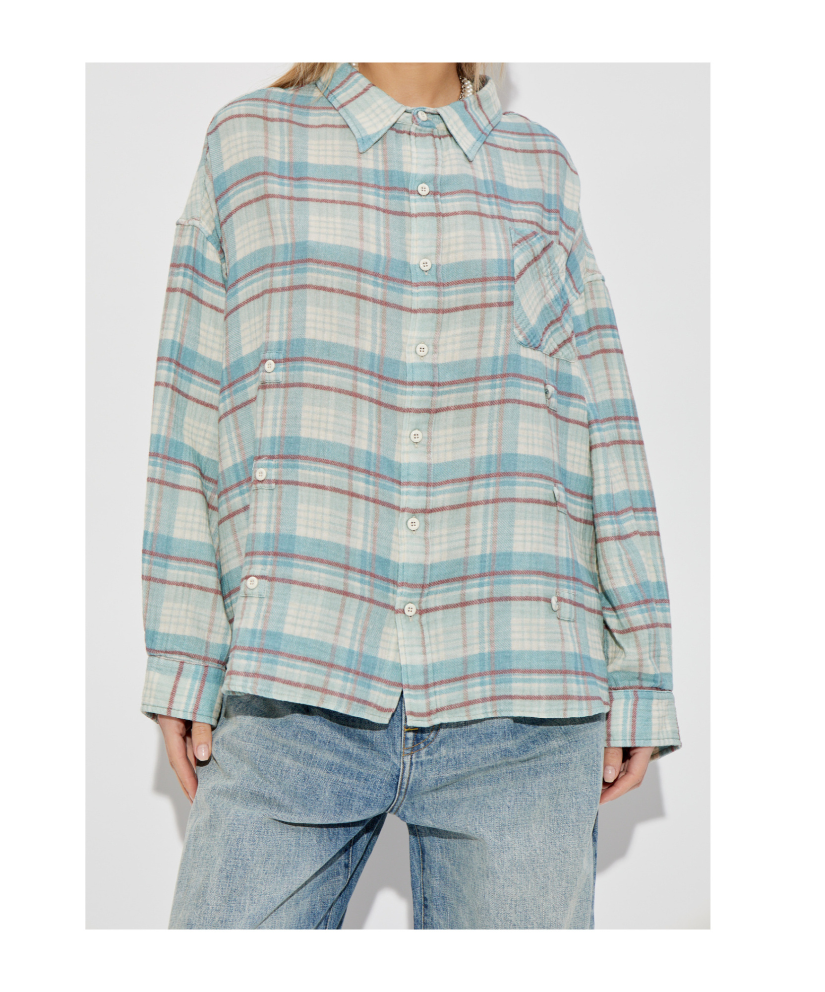 R13 Double-front Shirt In Green