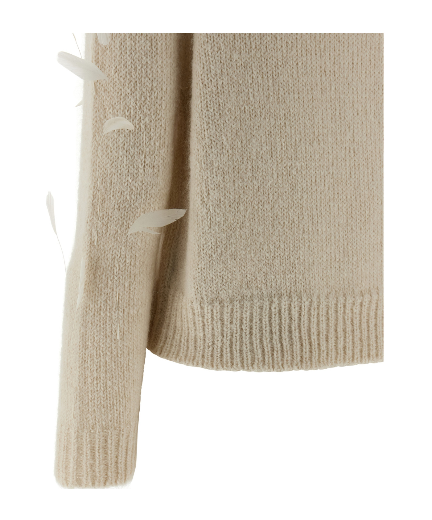 Jil Sander Feather Sweater Sweaters And Cardigans White In Brown