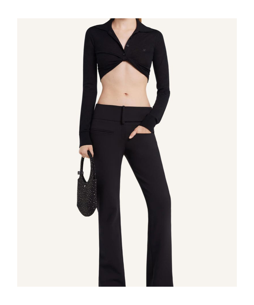 Courrèges Courregès Polo Twist Piqué Crop