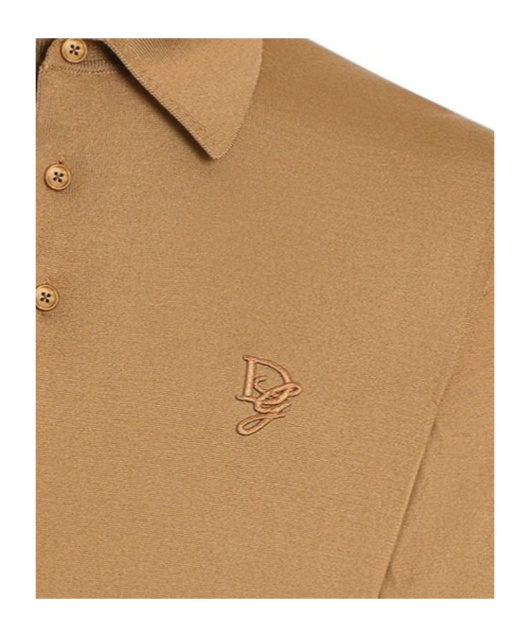 Dolce & Gabbana Logo-embroidered Polo Shirt In Nude