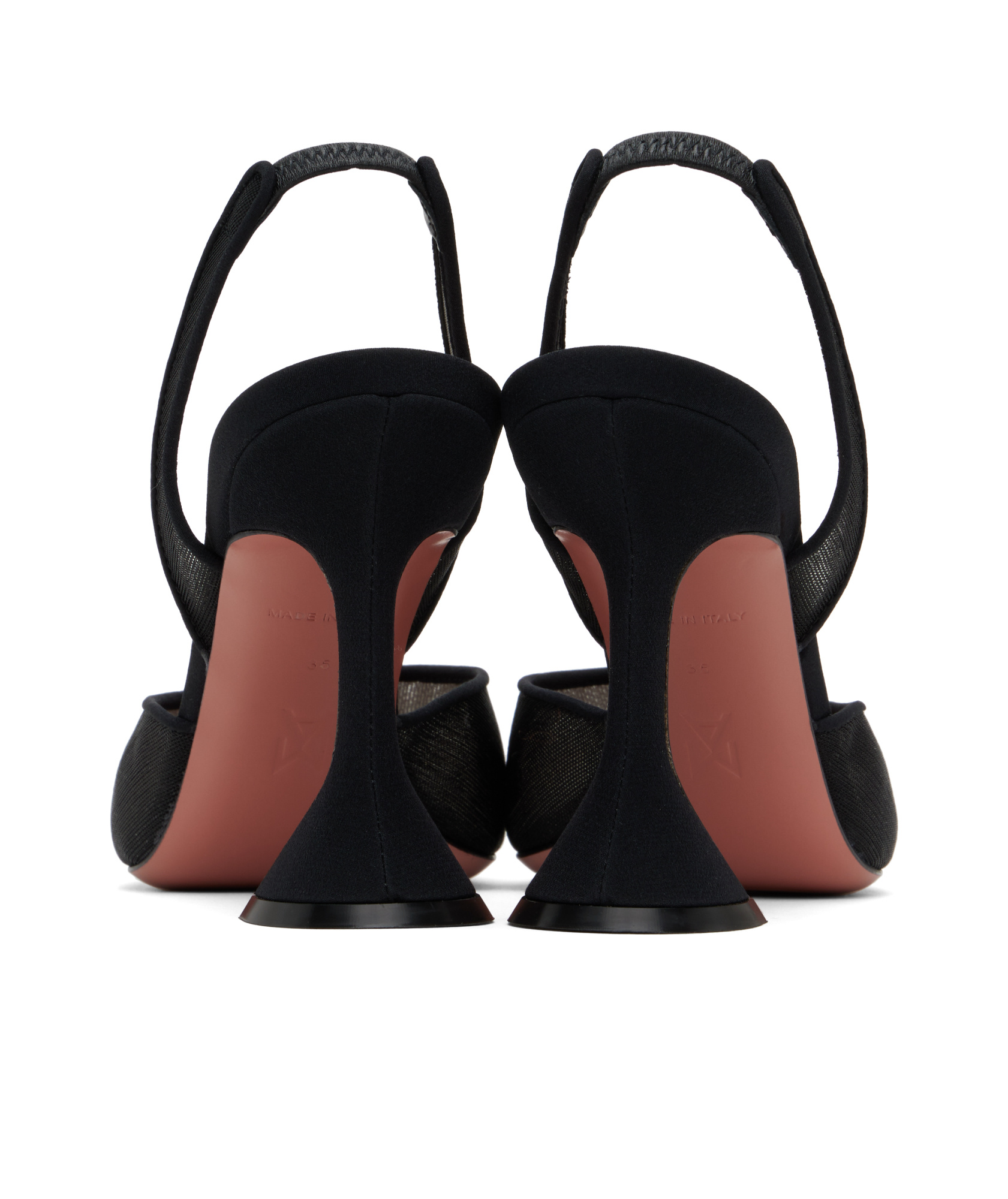 Amina Muaddi Womens Black Holli 95 Sling-back Heeled Mesh Courts In Black