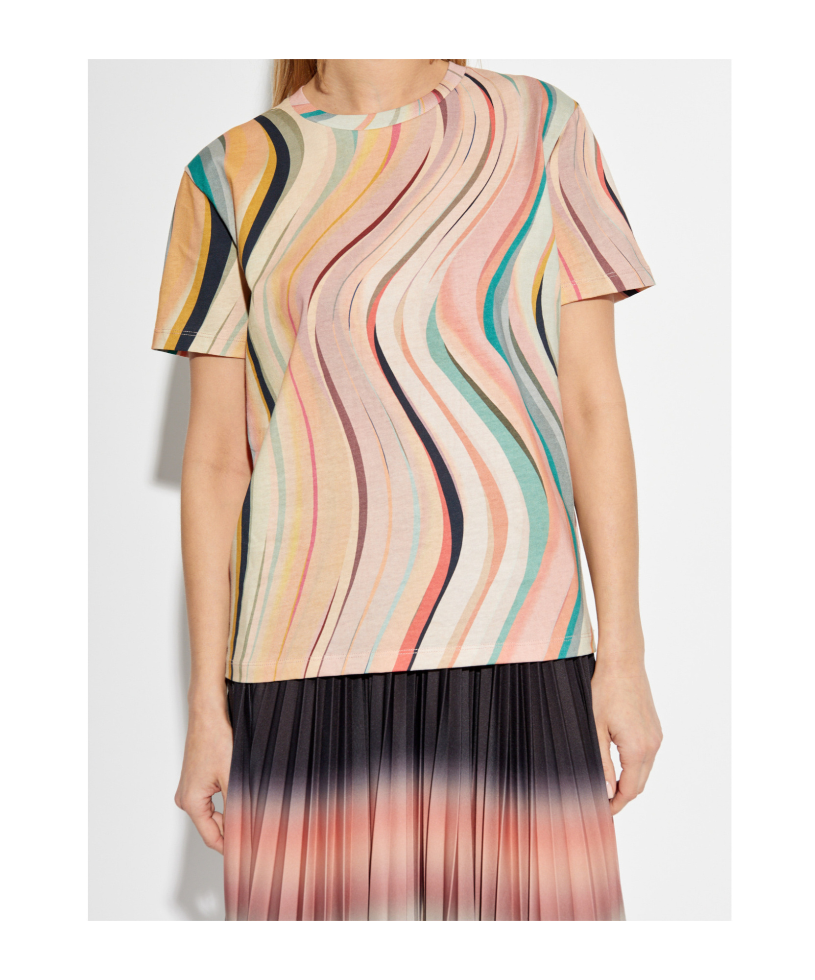Ps By Paul Smith Ps Paul Smith New Swirl Cotton T-shirt In Nude