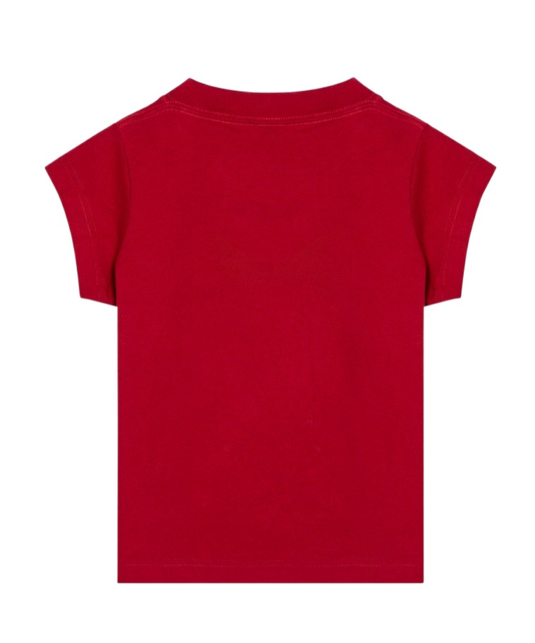 Balenciaga Mini Cropped Crew-neck T-shirt With Keep Calm Logo In Red